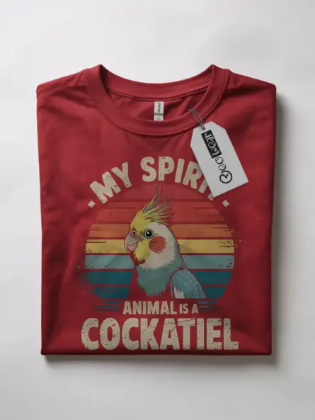 Vintage Cockatiel Spirit Animal T-Shirt - Image 10