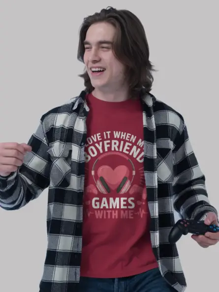I Love It When My Gamer Boyfriend Games Shirt for Girlfriends - Image 9