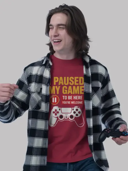 I Paused My Game T-Shirt for Gamers - Image 12