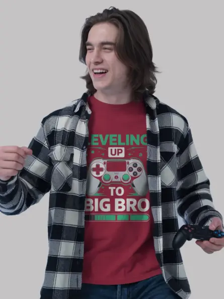 Leveling Up to Big Bro Gamer T-Shirt – Boys Video Game Reveal Tee - Image 12