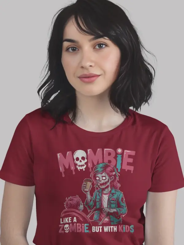red Grungy spooky mom outfit – mombie t-shirt for moms
