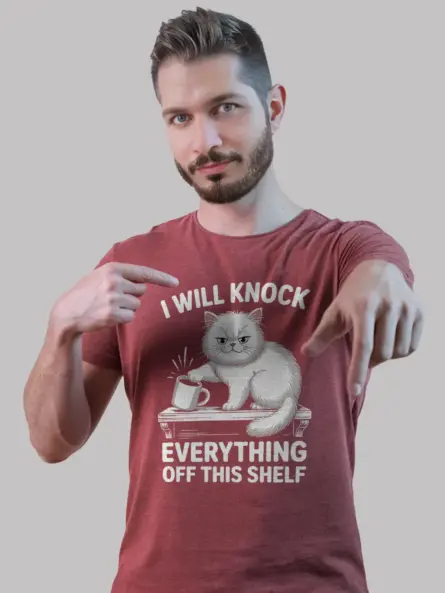 Grumpy Cat Shirt – Funny Shelf Destruction Graphic Tee - Image 12