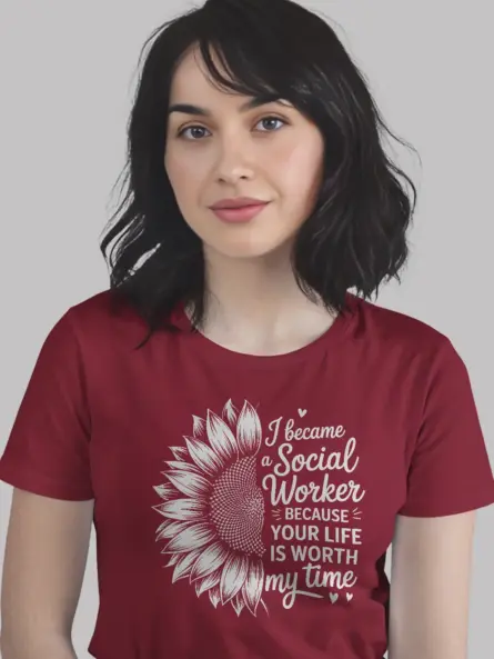 Social Worker Sunflower T-Shirt With Quote - Image 12