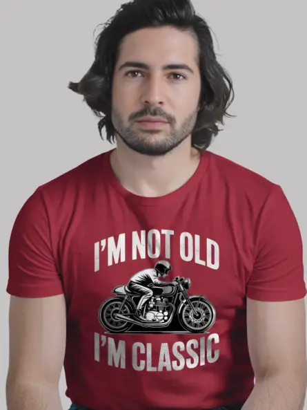 Bold Cafe Racer T-Shirt – I’m Not Old I’m Classic Vintage Biker Tee - Image 9