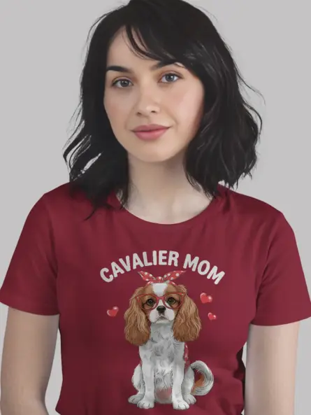 Trendy Cavalier Mom T-Shirt for Dog Lovers - Image 12