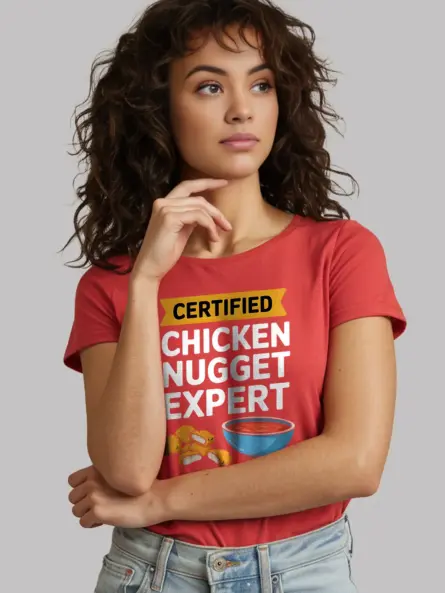 Certified Chicken Nugget Shirt – Funny Foodie Power Tee - Image 9