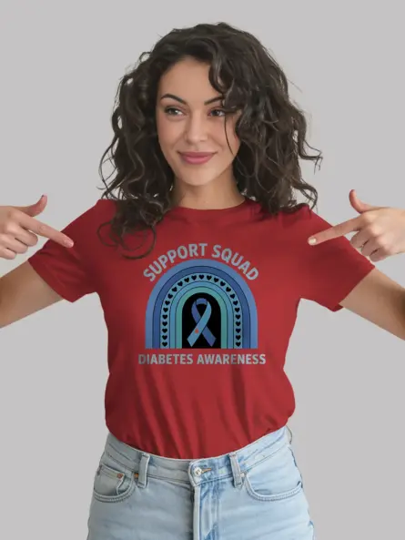 Diabetes Support T Shirt – Support Squad Rainbow Awareness Tee - Image 9