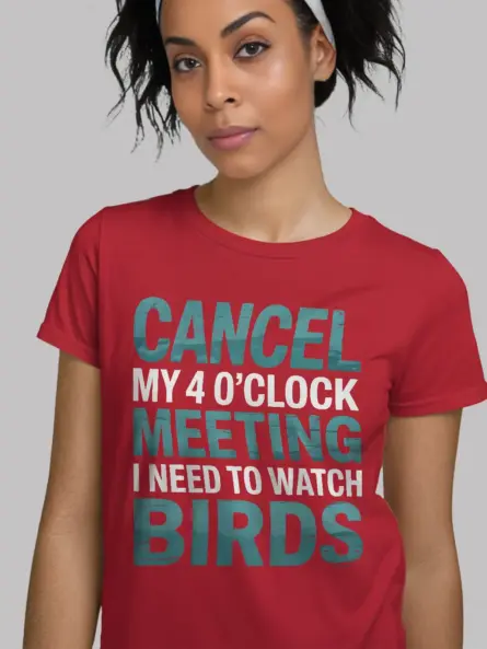 Funny Bird Watching Meeting T-Shirt for Remote Workers & Backyard Birders - Image 9