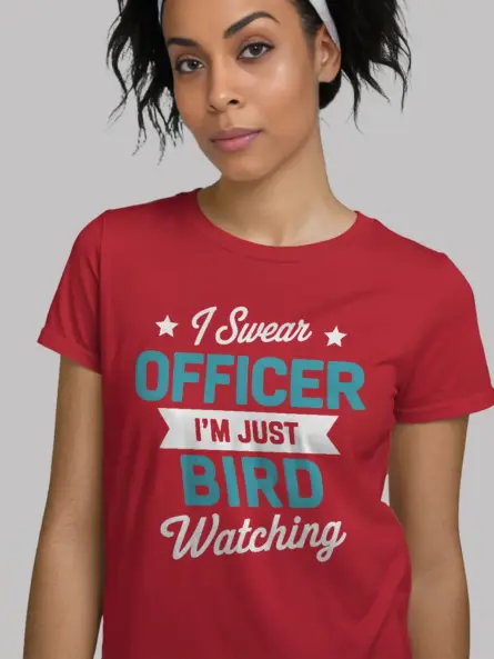 Funny Bird Watching Officer T-Shirt – Police Joke for Birders - Image 12