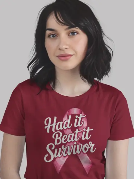 Had It Beat It Survivor Shirt – Watercolor Pink Ribbon Remission Tee - Image 11