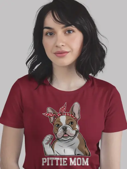Pittie Mom T-Shirt – Cute Feminist Dog Lover Shirt for Women - Image 6