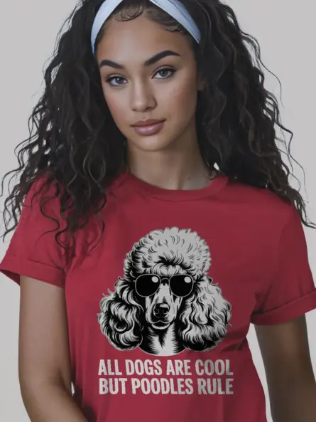 Bold Poodle Sunglasses Shirt – Funny Dog Lover Graphic Tee - Image 11