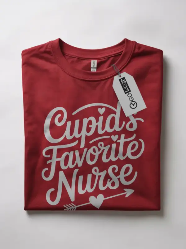 Red Front Cupid’s Favorite Nurse Shirt for Healthcare Workers