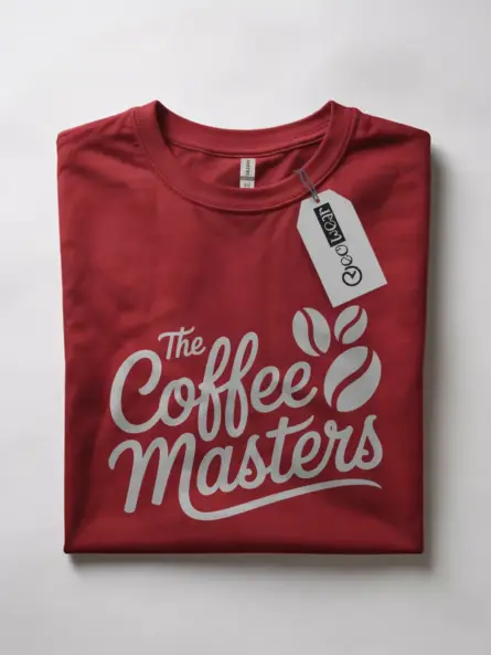 Front view Red Coffee Masters T-Shirt coffee masters t-shirt