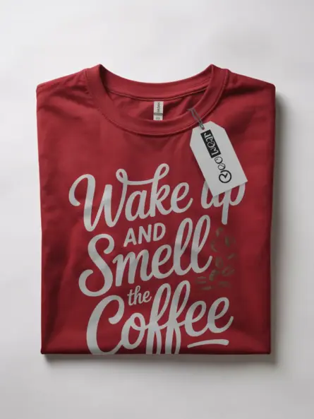 Red Shirt Wake Up and Smell the Coffee wake up and smell the coffee t-shirt front view