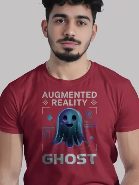 red Augmented Reality Ghost T-Shirt glitch design