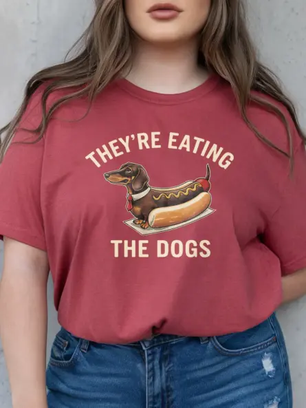 Funny Dachshund Parody T-Shirt – Political Satire Hotdog Design - Image 9