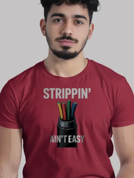Funny Electrician T Shirt for Wire Stripping Pros - Image 11