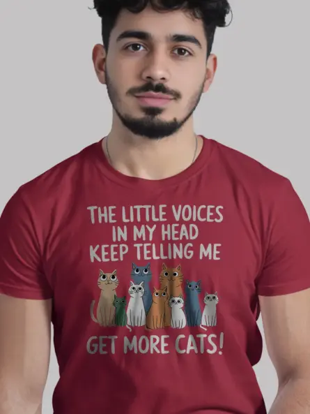 Funny Introvert Cat Shirt - Voices Say Get More Cats Tee - Image 9