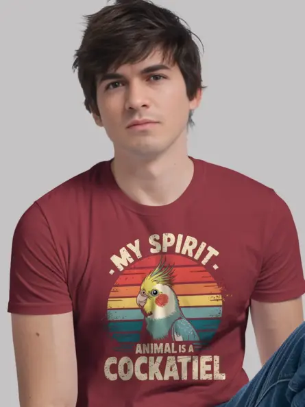 Vintage Cockatiel Spirit Animal T-Shirt - Image 12