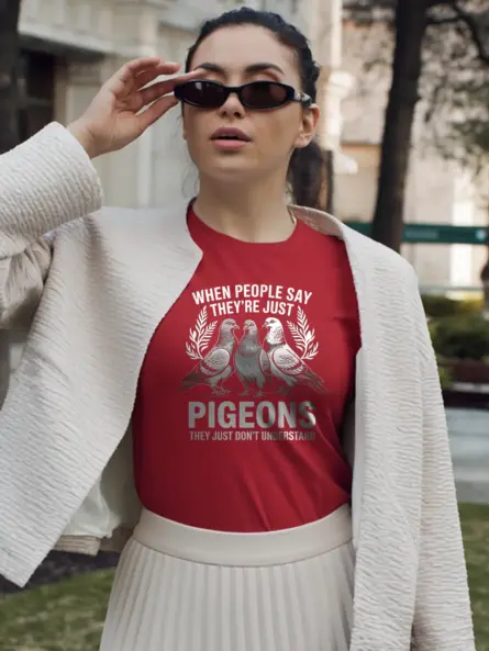 Stylized Pigeon Graphic T-Shirt for Birdwatchers and Urban Wildlife Fans - Image 8