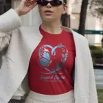 red Support Squad Diabetes Shirt – front butterfly ribbon view