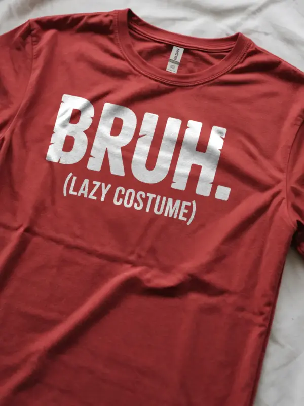 red Lifestyle shot navy shirt Bruh Lazy Costume T-Shirt meme lovers