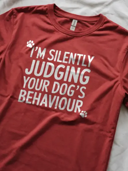 Witty Sarcastic Dog T-Shirt – Silently Judging Design for UK Dog Lovers - Image 11