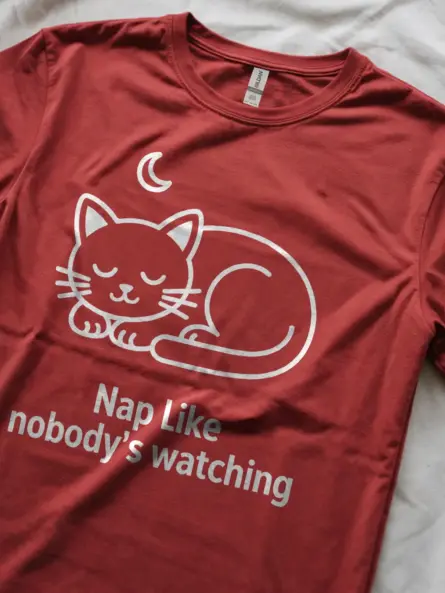 Cozy Heart Cat Shirt – Nap Like Nobody's Watching Tee - Image 2
