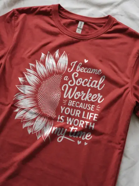 Social Worker Sunflower T-Shirt With Quote - Image 11