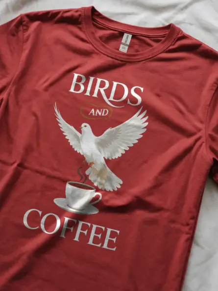 Bird and Coffee T-Shirt for Birdwatchers and Nature Lovers - Image 8