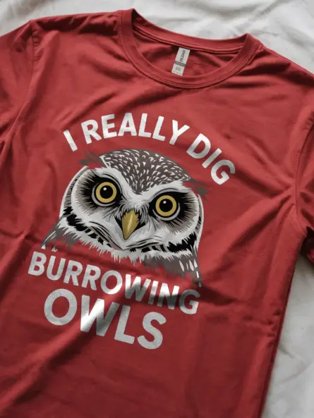 Burrowing Owl T-Shirt for Bird Lovers – I Really Dig Owls Tee - Image 8