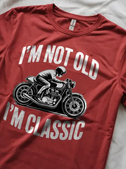 Bold Cafe Racer T-Shirt – I’m Not Old I’m Classic Vintage Biker Tee - Image 8