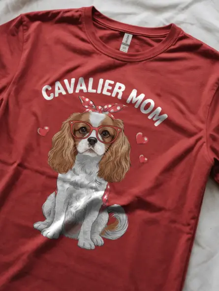 Trendy Cavalier Mom T-Shirt for Dog Lovers - Image 11