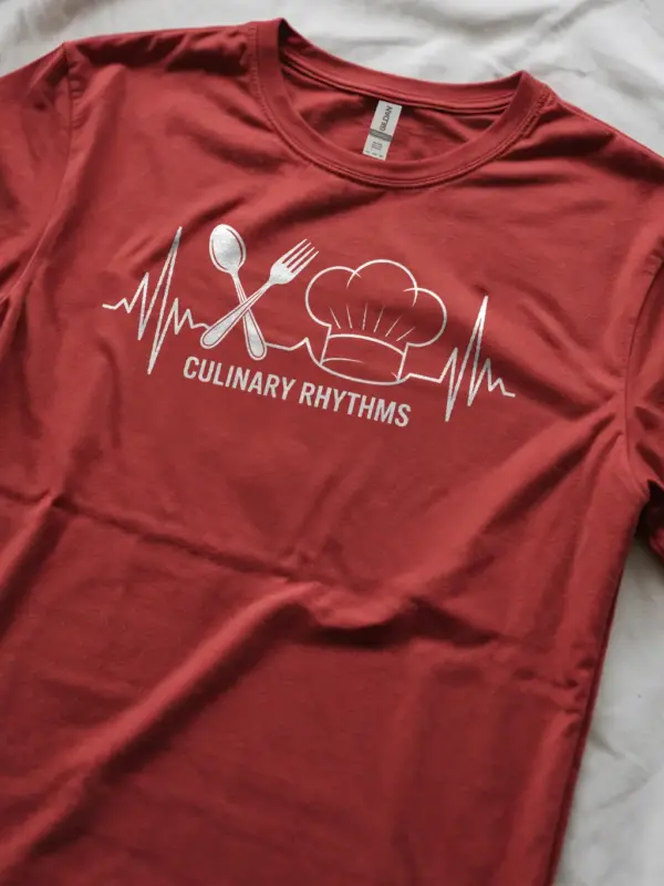 Lifestyle red Shirt for Home Cooks – chef heartbeat t-shirt for kitchen staff