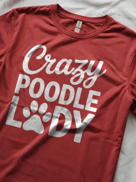 Crazy Poodle Lady Shirt – Funny Dog Mom Tee for Women - Image 8