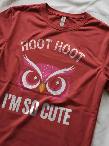 Adorable Cute Owl T-Shirt – Fun Pink Graphic Tee for Owl Lovers - Image 8