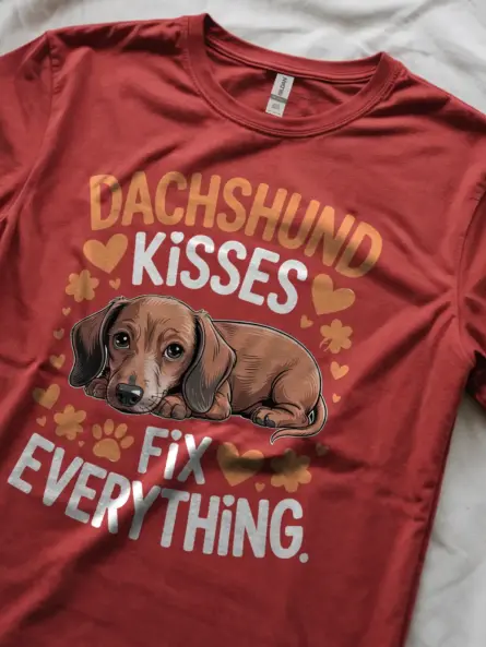 Dachshund Kisses Shirt – Sweet Floral Dog Mom Gift Tee - Image 5