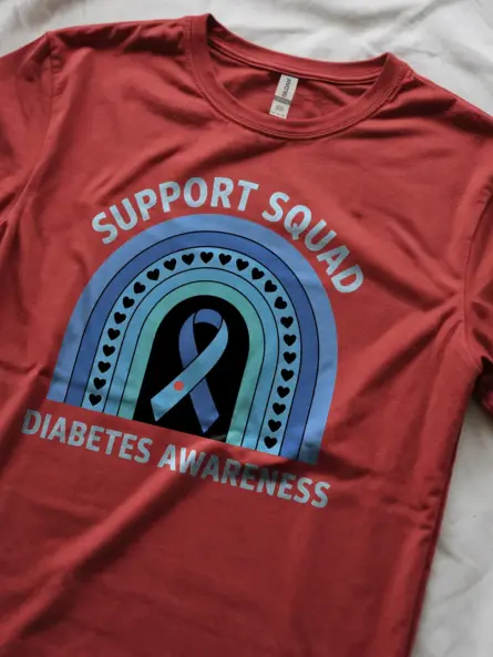 Diabetes Support T Shirt – Support Squad Rainbow Awareness Tee - Image 8