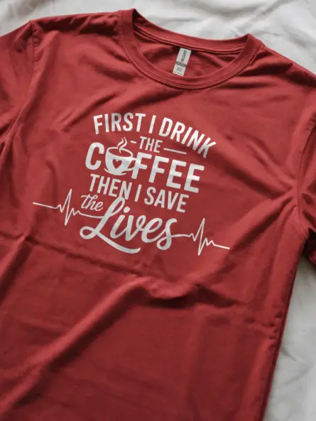 Red first i drink the coffee then i save lives shirt lifestyle