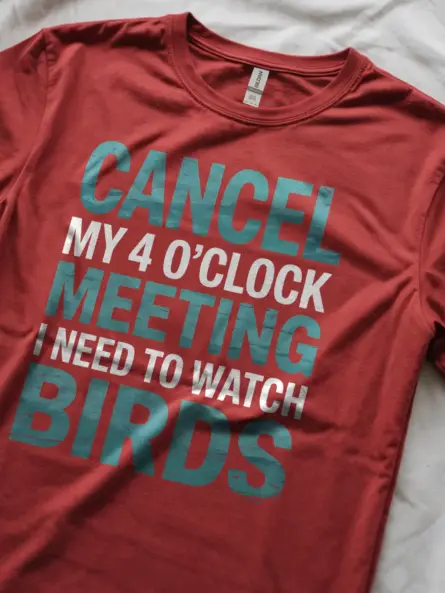 Funny Bird Watching Meeting T-Shirt for Remote Workers & Backyard Birders - Image 8