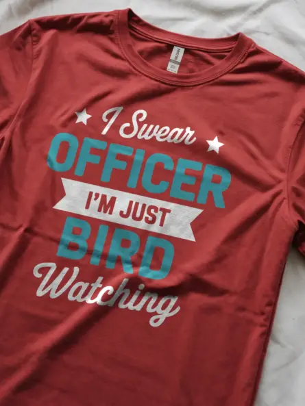 Funny Bird Watching Officer T-Shirt – Police Joke for Birders - Image 11