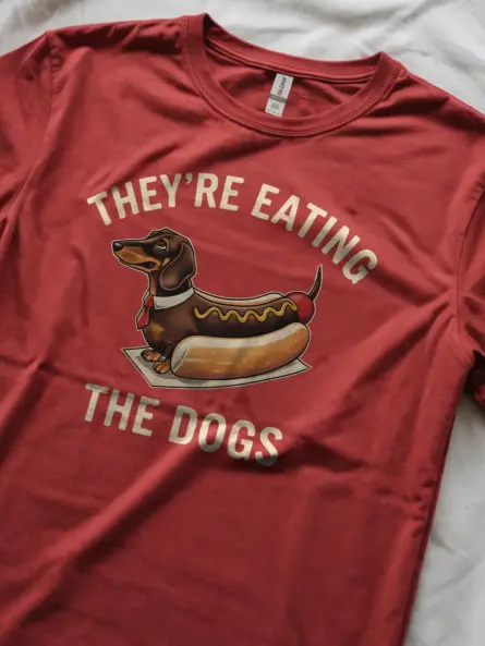 Funny Dachshund Parody T-Shirt – Political Satire Hotdog Design - Image 8