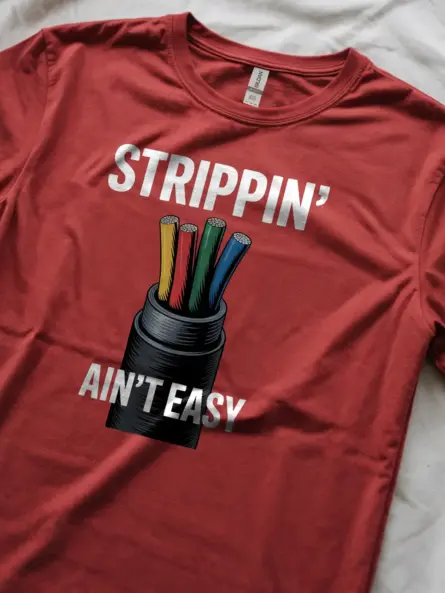 Funny Electrician T Shirt for Wire Stripping Pros - Image 12