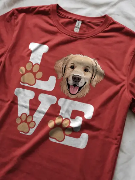 Golden Retriever Love Shirt – Adorable Minimalist Dog Lover Tee - Image 8