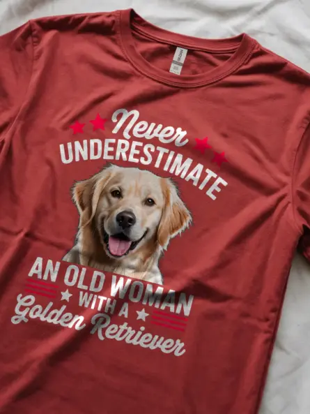 Golden Retriever Mom T-Shirt – Bold Patriotic Dog Lover Tee for Women - Image 8