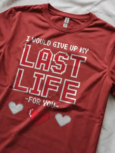Pixel Heart Gamer Couple T-Shirt – Retro 8-Bit Love Apparel - Image 8