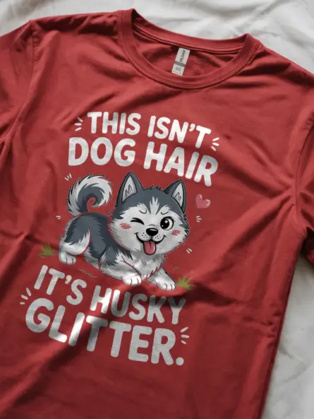 Husky Glitter Shirt – Cute Funny Dog Hair Tee for Husky Owners - Image 11