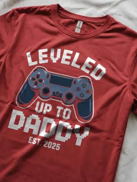 Leveled Up to Daddy Gaming T-Shirt for New Dads 2025 - Image 11
