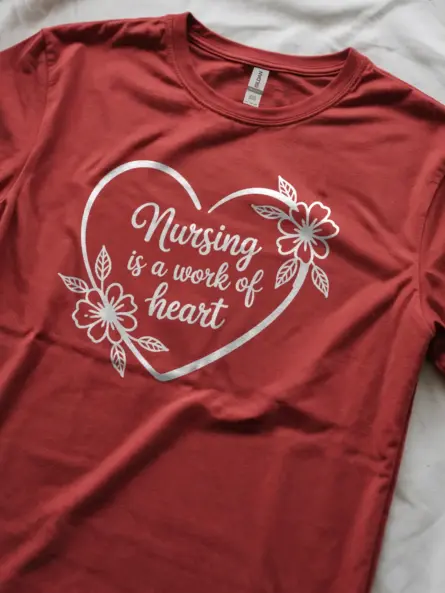 Heartfelt Nursing Is a Work of Heart T-Shirt for Women - Image 11
